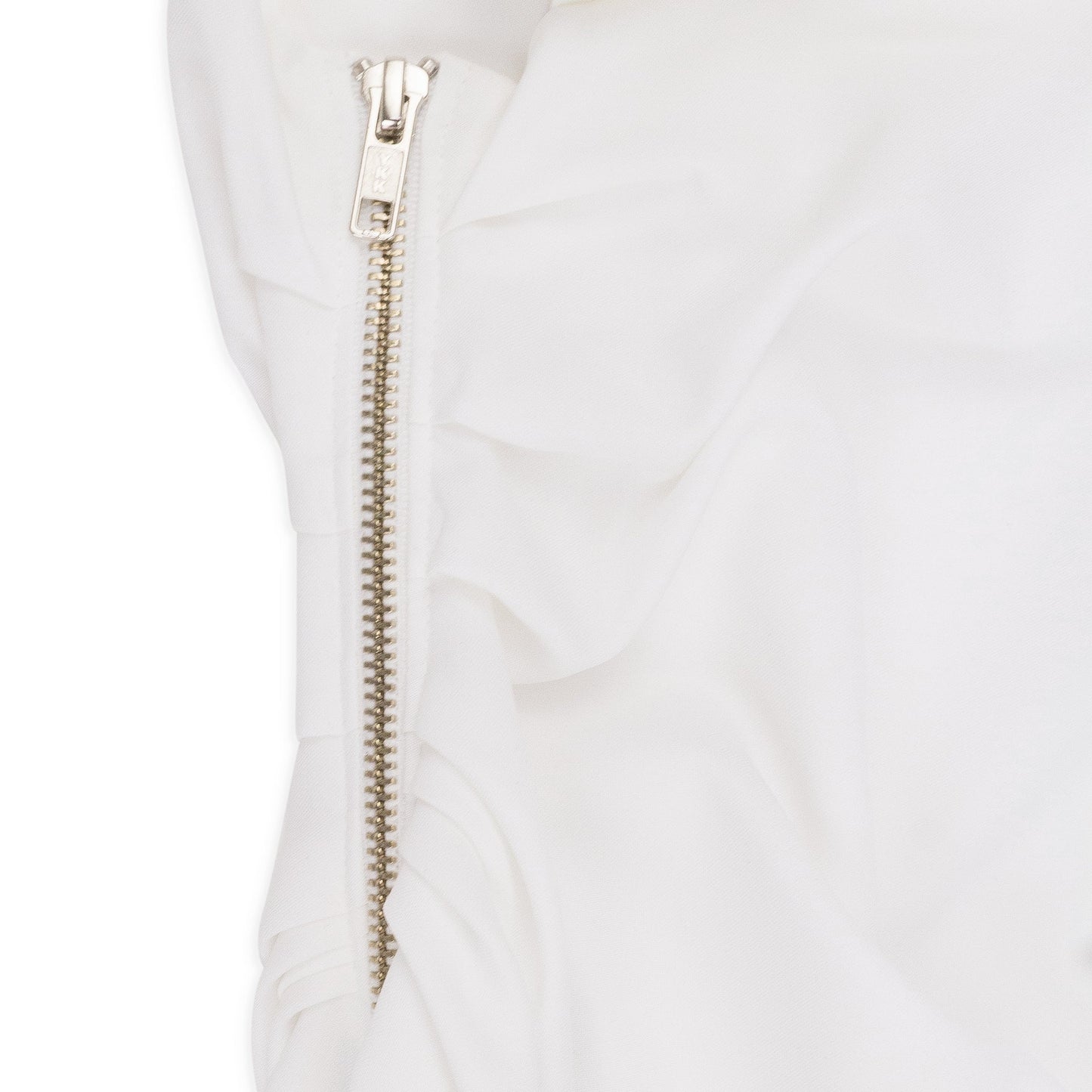 WHITE ASYMMETRICAL DRAPED BLOUSE