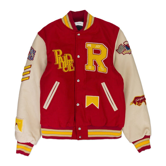 RED/CREAM BULL MARKET VARSITY JACKET