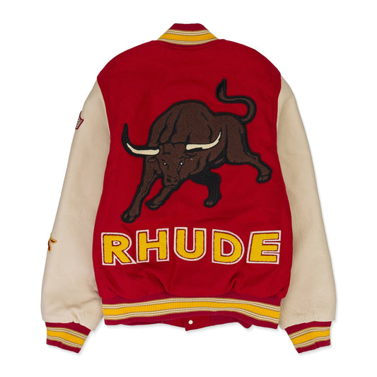 RED/CREAM BULL MARKET VARSITY JACKET
