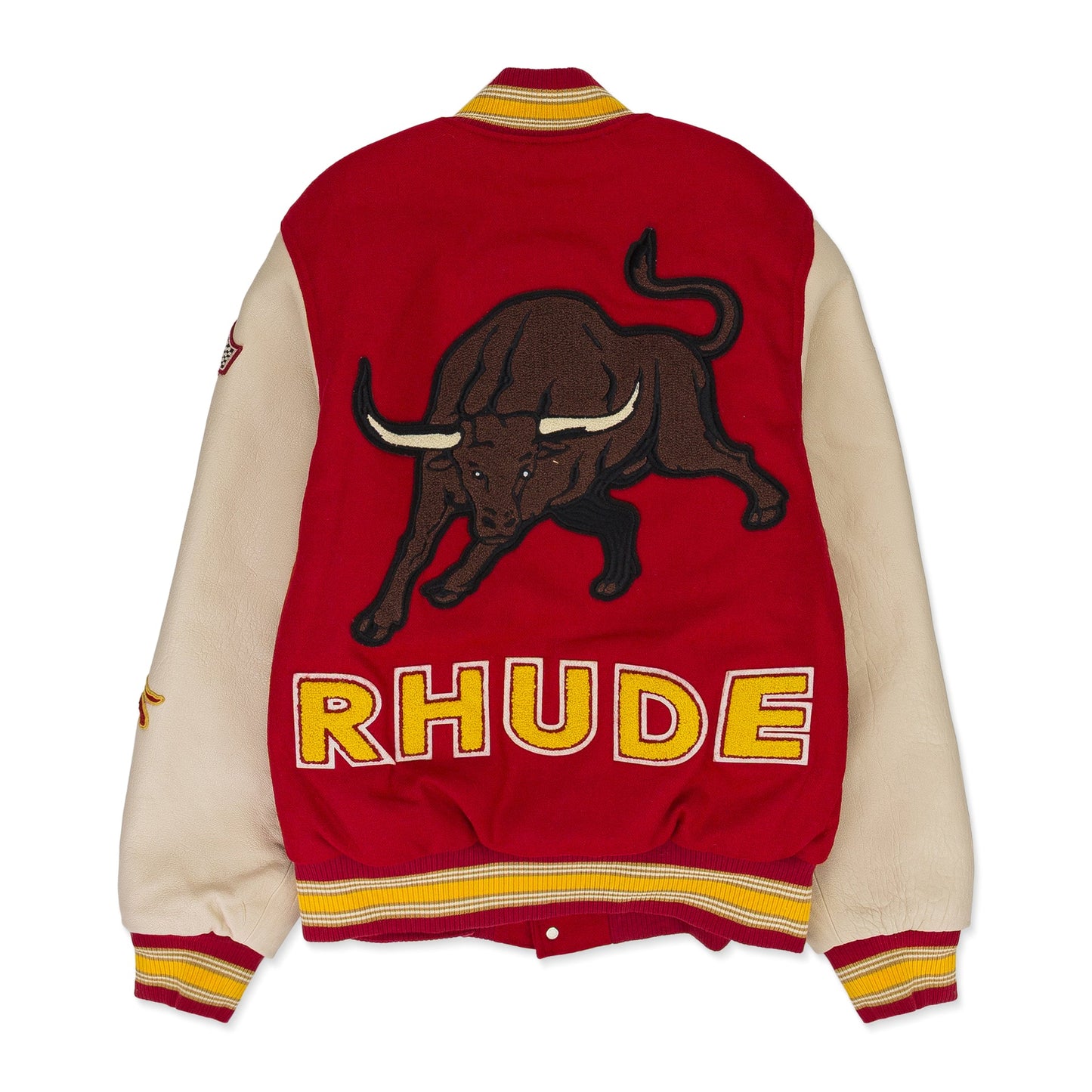 RED/CREAM BULL MARKET VARSITY JACKET