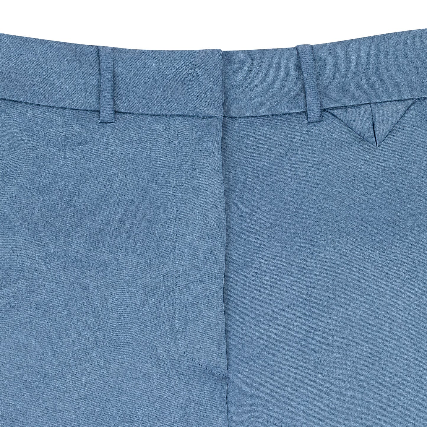 BLUE/WHITE BACK SLIT W/ TRIM STRAIGHT PANTS