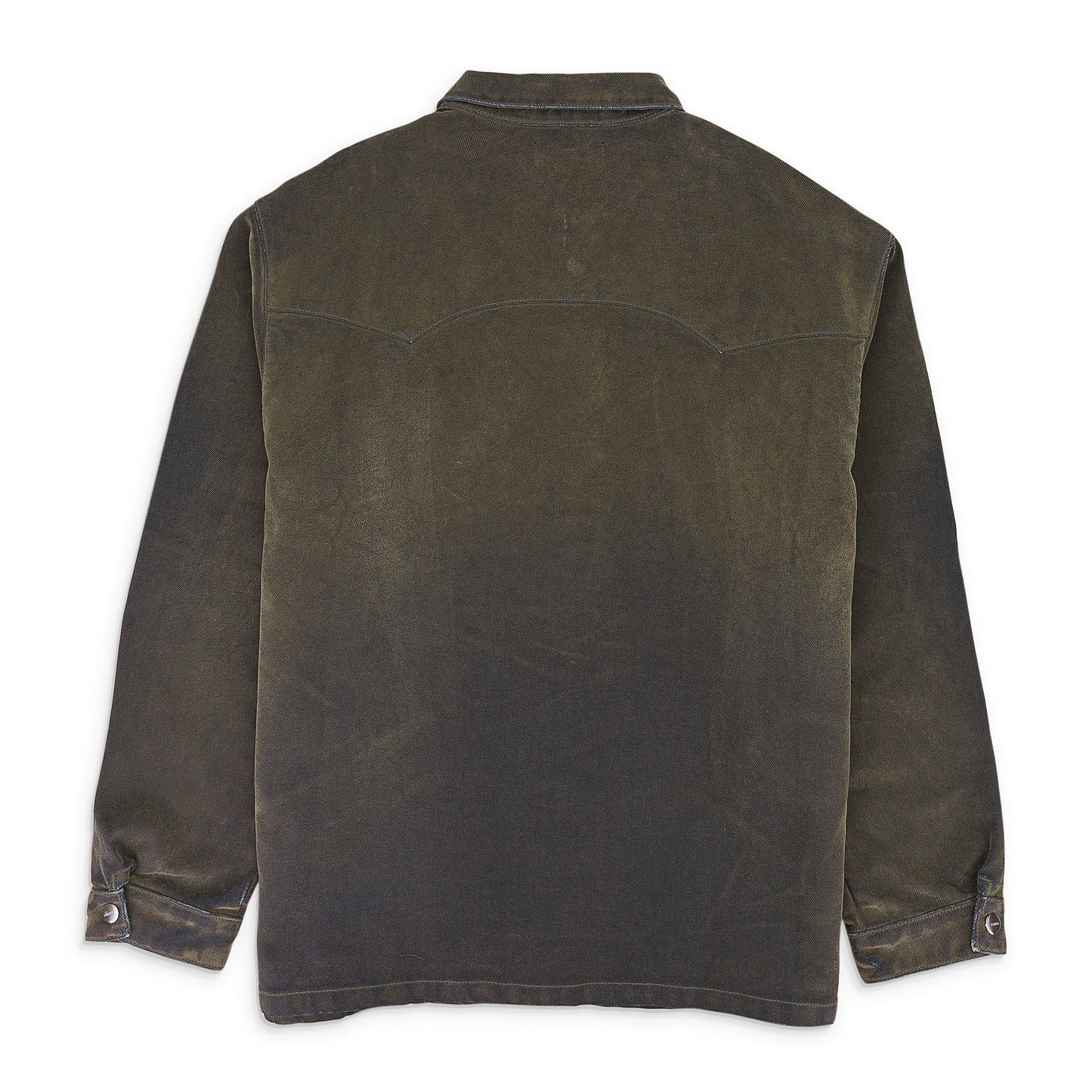 LS FLOCKED SHIRT JACKET GREEN DENIM JACKETS