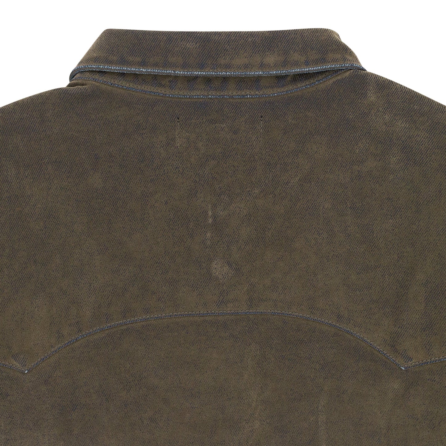 LS FLOCKED SHIRT JACKET GREEN DENIM JACKETS