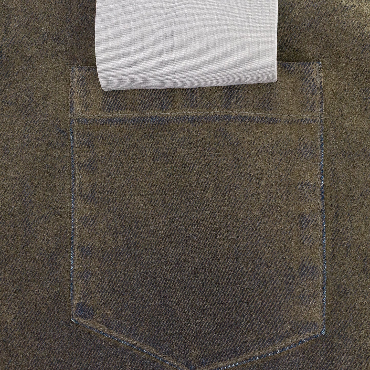 LS FLOCKED SHIRT JACKET GREEN DENIM JACKETS