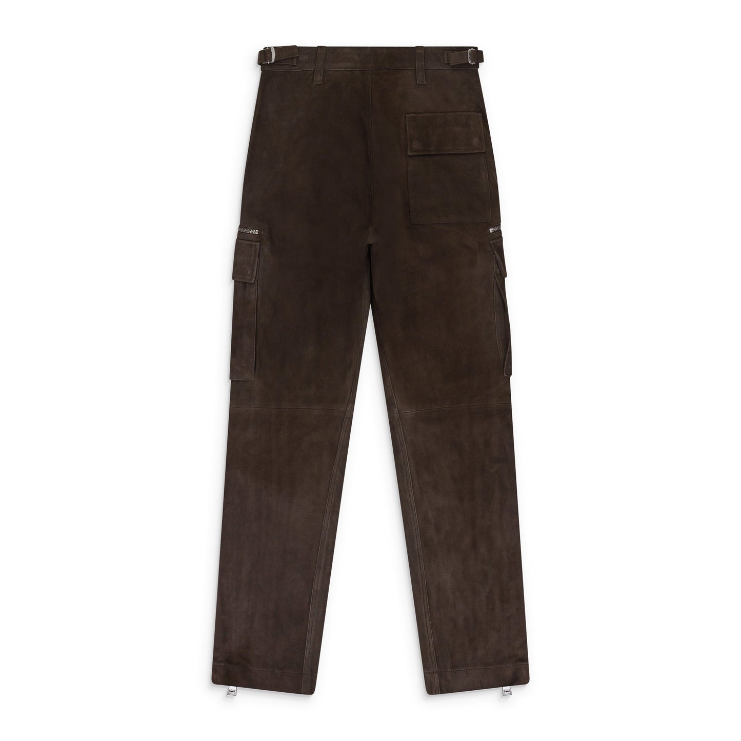SUEDE ZIP CARGO PANT BROWN CARGO PANTS