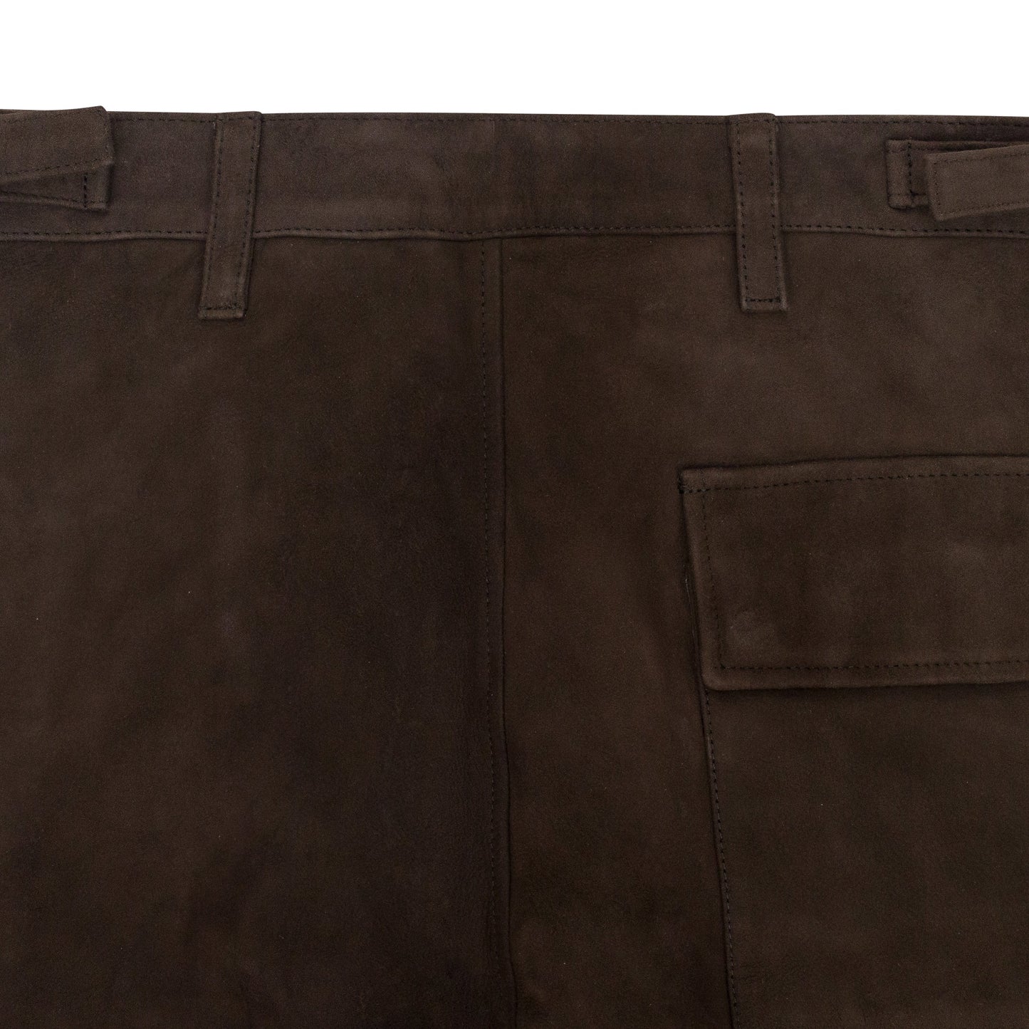 SUEDE ZIP CARGO PANT BROWN CARGO PANTS