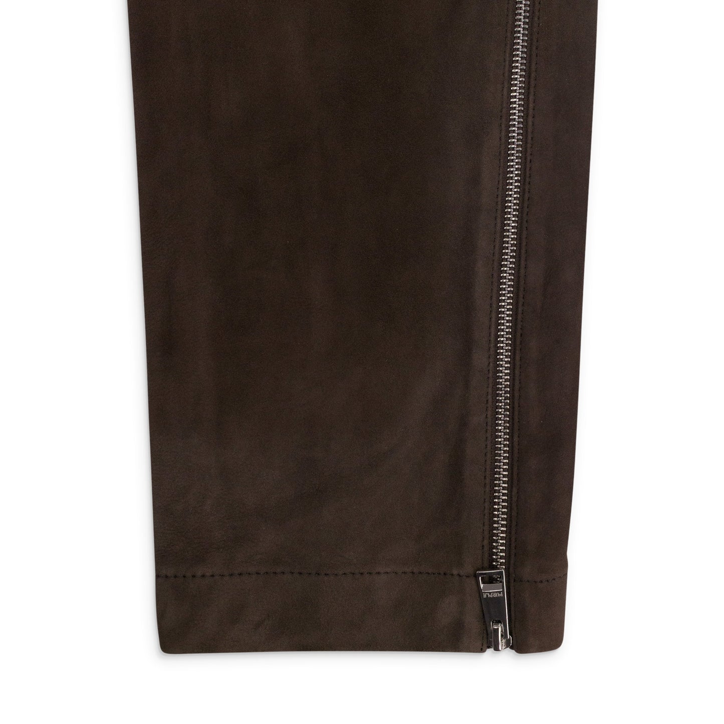 SUEDE ZIP CARGO PANT BROWN CARGO PANTS