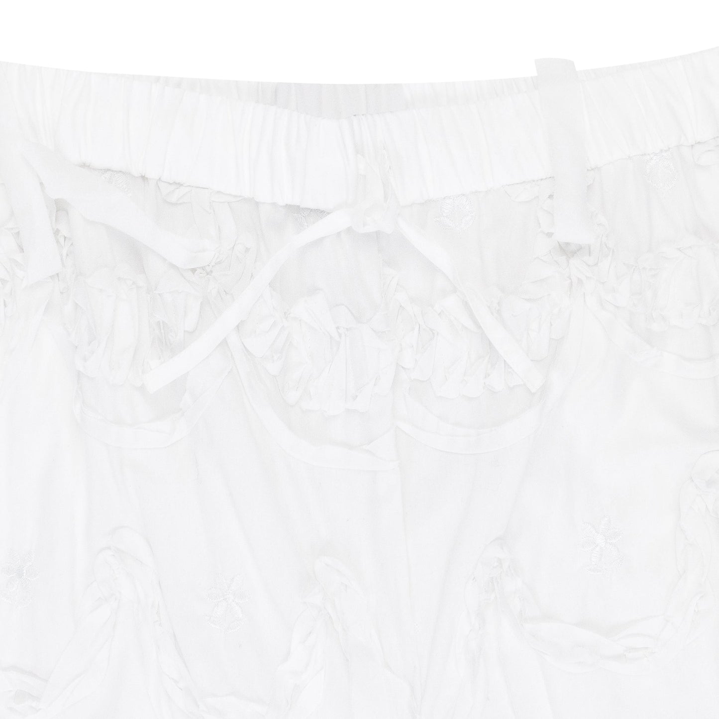 WHITE LACE WIDE LEG ANKLE TROUSERS