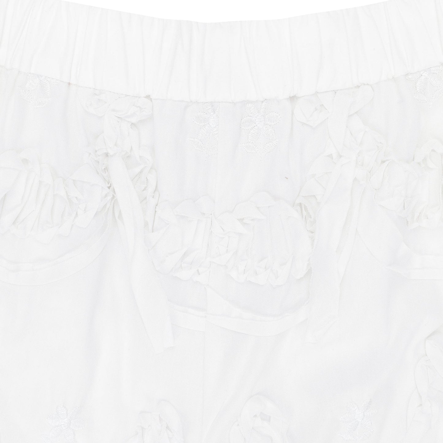 WHITE LACE WIDE LEG ANKLE TROUSERS