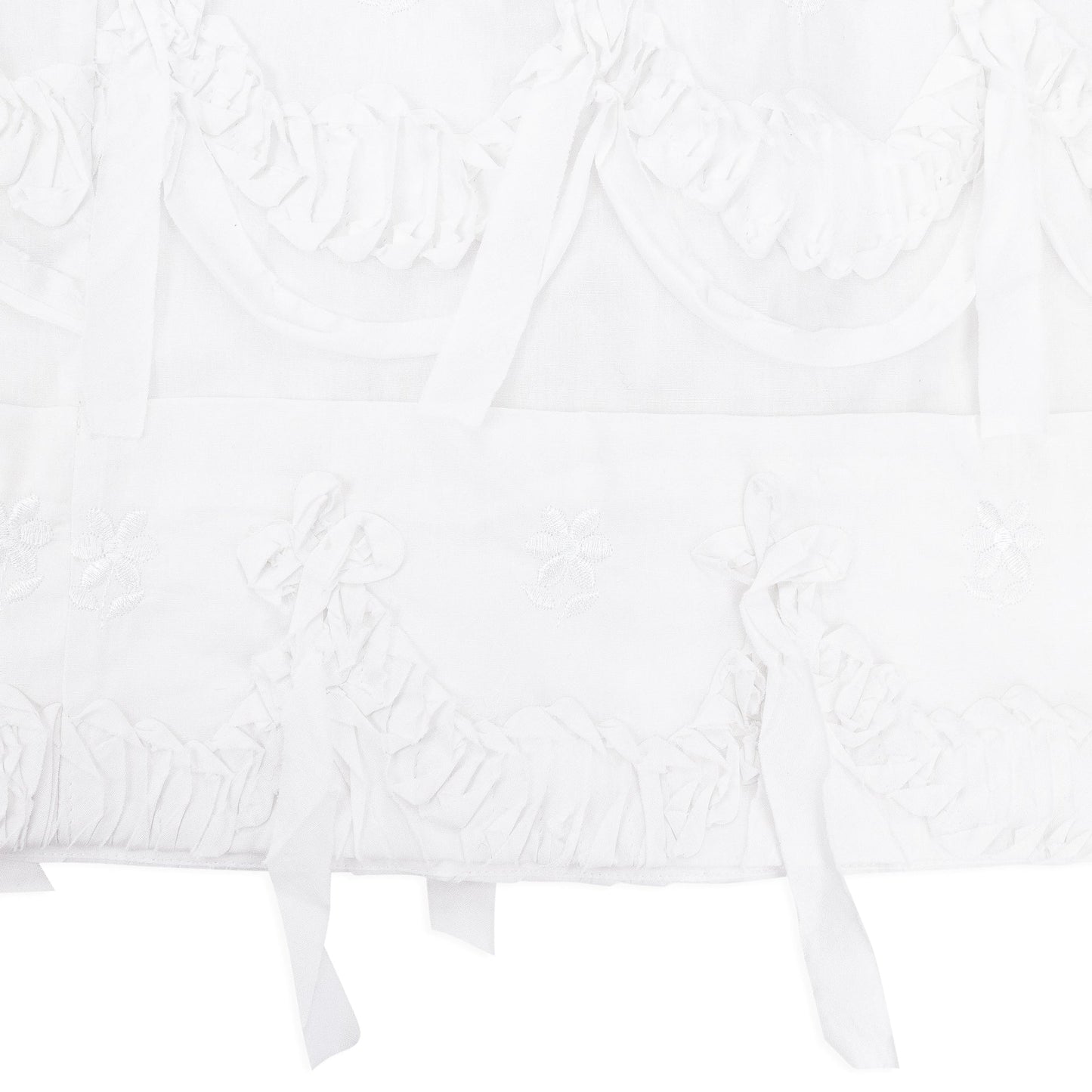WHITE LACE WIDE LEG ANKLE TROUSERS