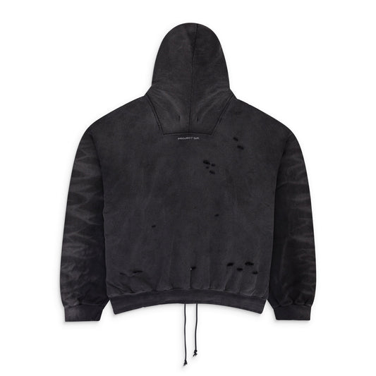 BLACK MIXED PRINTED VINTAGE HOODIE