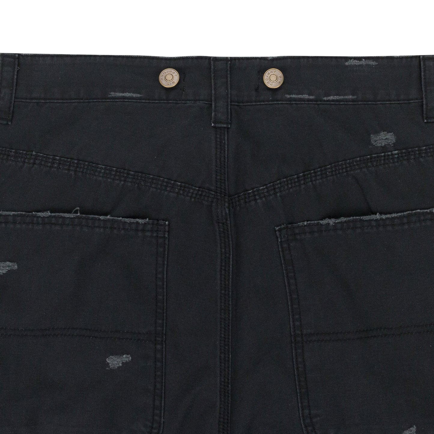 BLACK DISTRESSED PATCH WORK SWEATPANTS