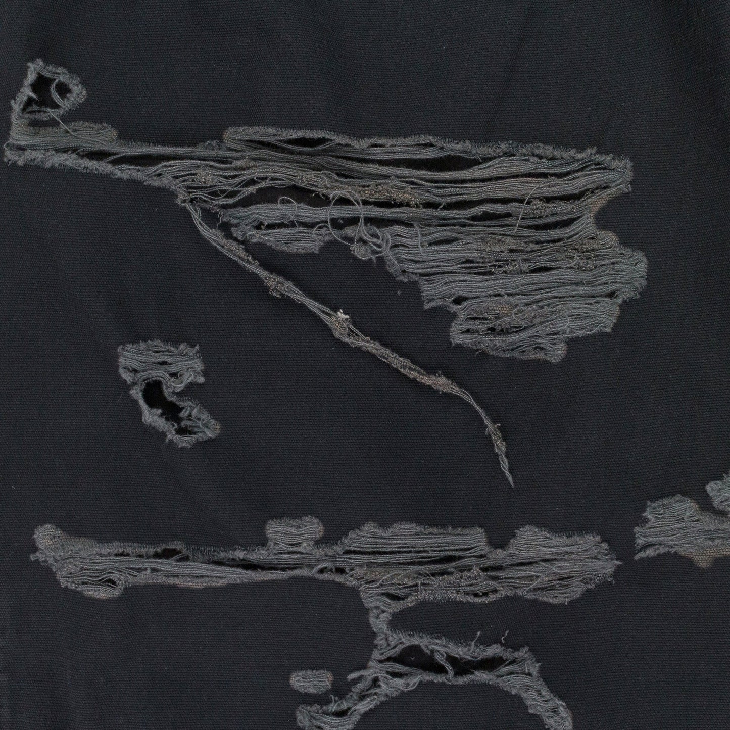 BLACK DISTRESSED PATCH WORK SWEATPANTS