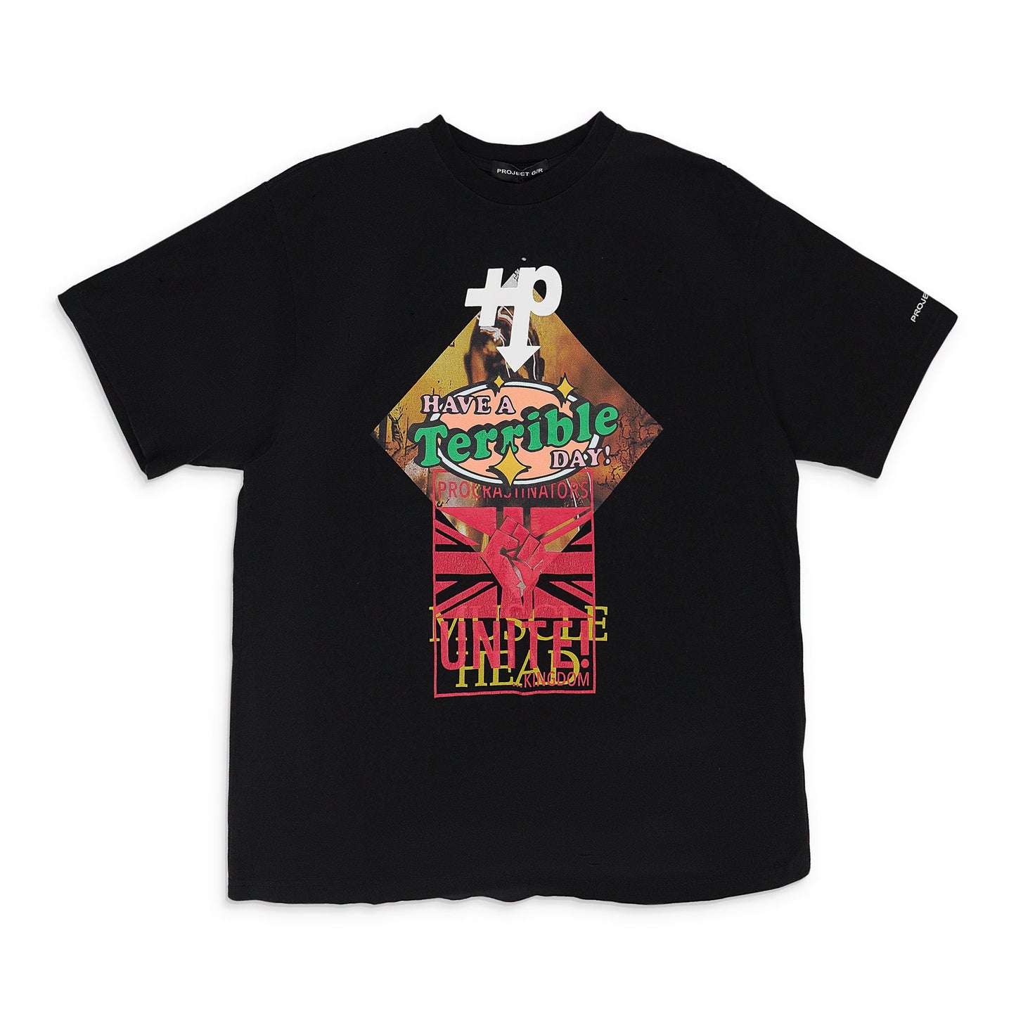 WASHED BLACK MIXED PRINTED VINTAGE T-SHIRT