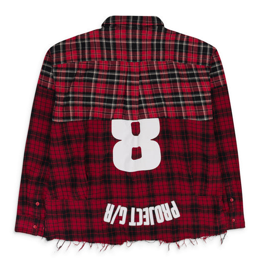 RED UPSIDE-DOWN CHECKED BUTTON-DOWN SHIRT