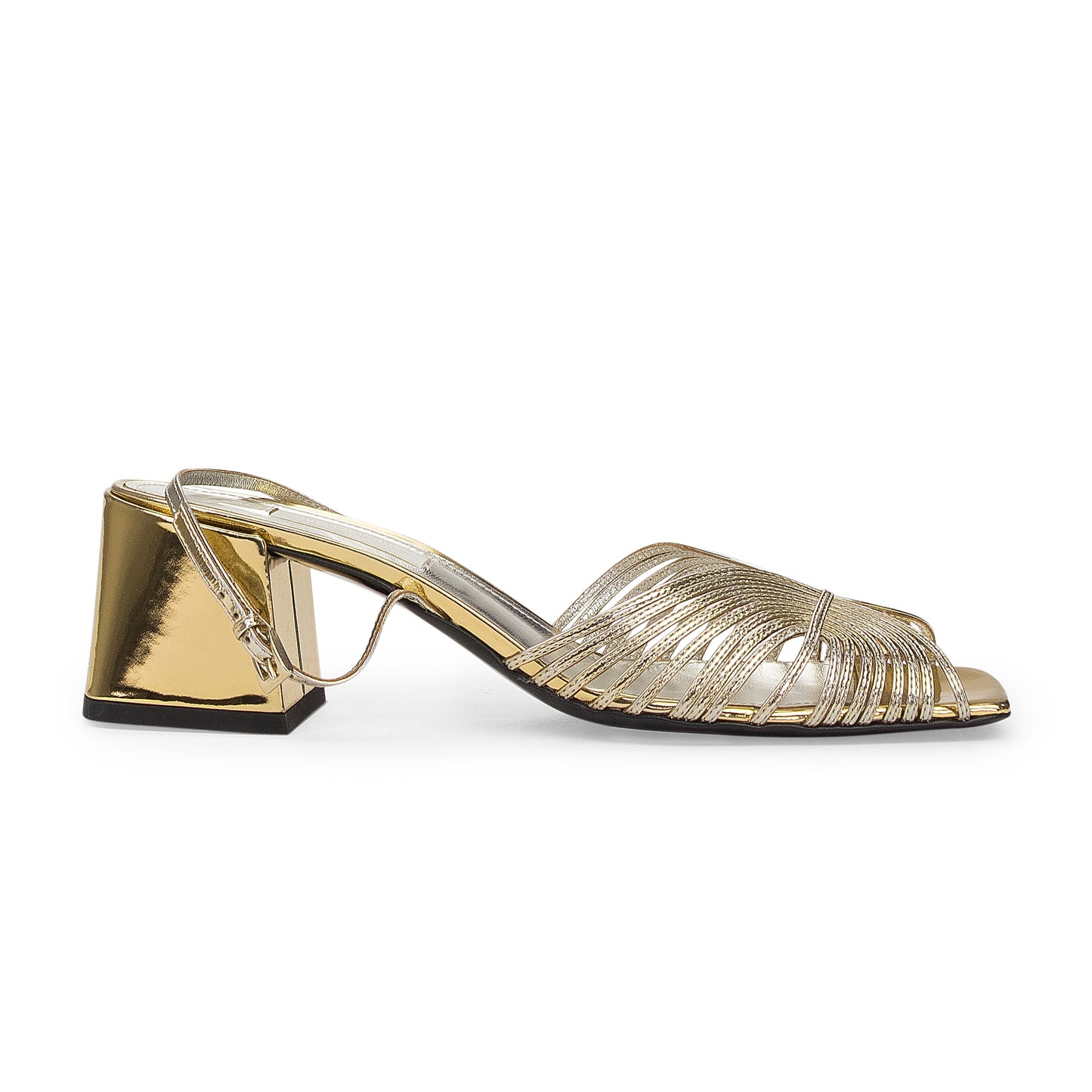 GOLD 70S STRAPPY SANDALS