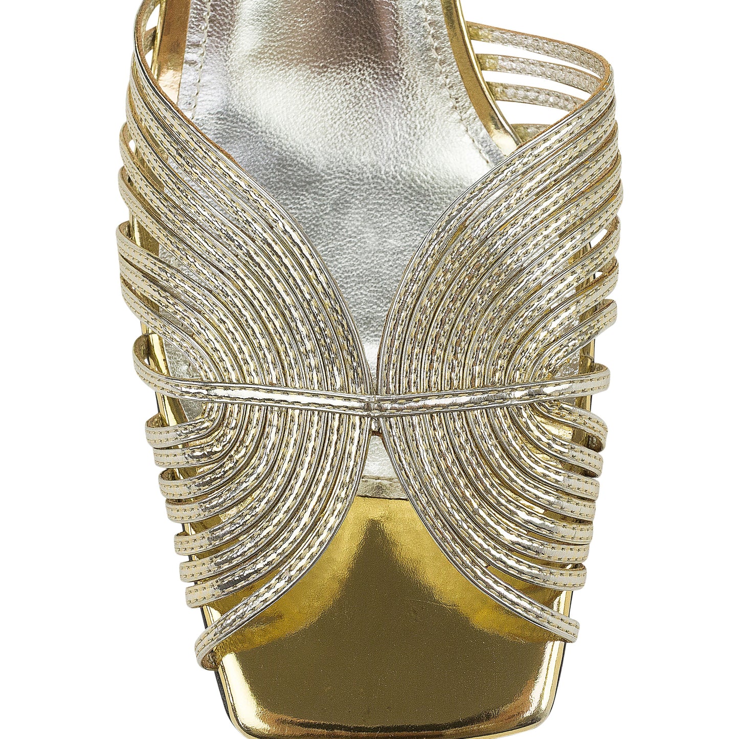 GOLD 70S STRAPPY SANDALS