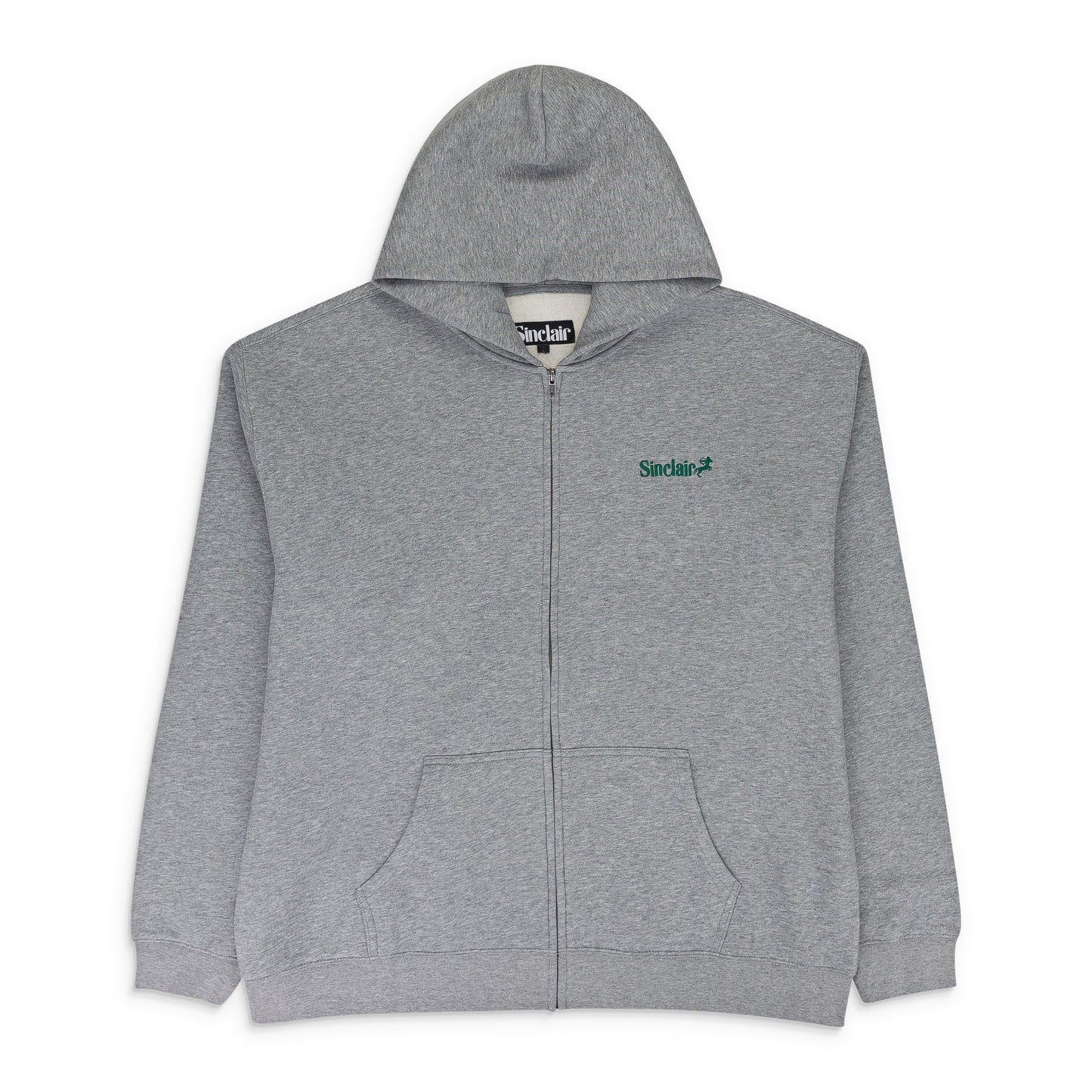 HEATHER GREY ZIP UP ESSENTIAL HOODIE