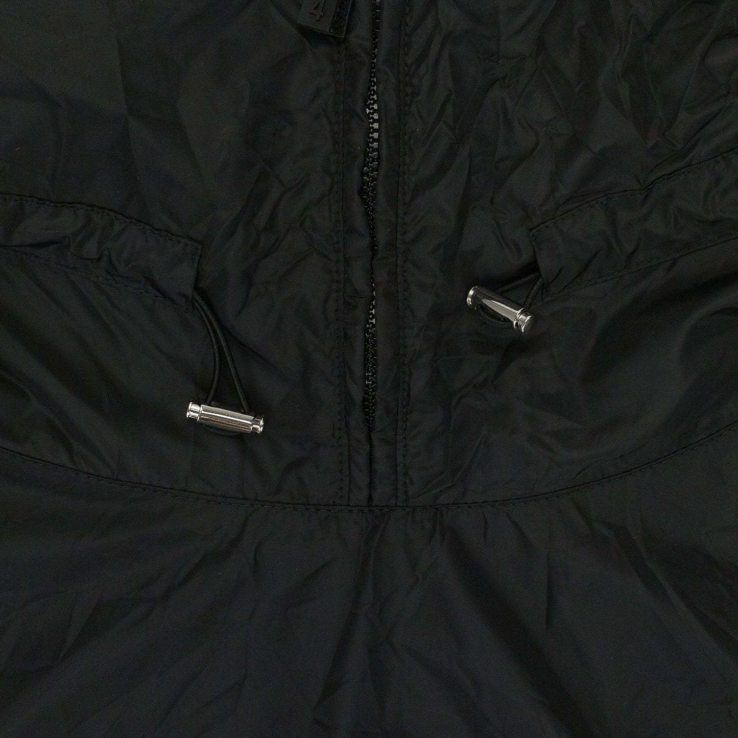 BLACK ANORAK LONG RAINCOAT