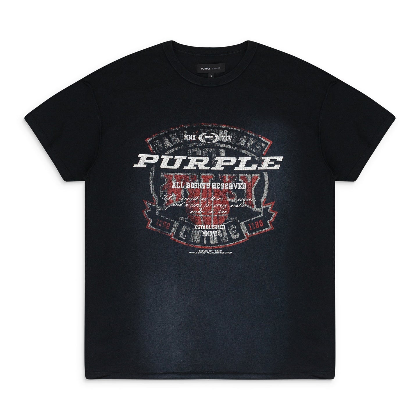 BLACK TEXTURED INSIDE OUT TEE T-SHIRT
