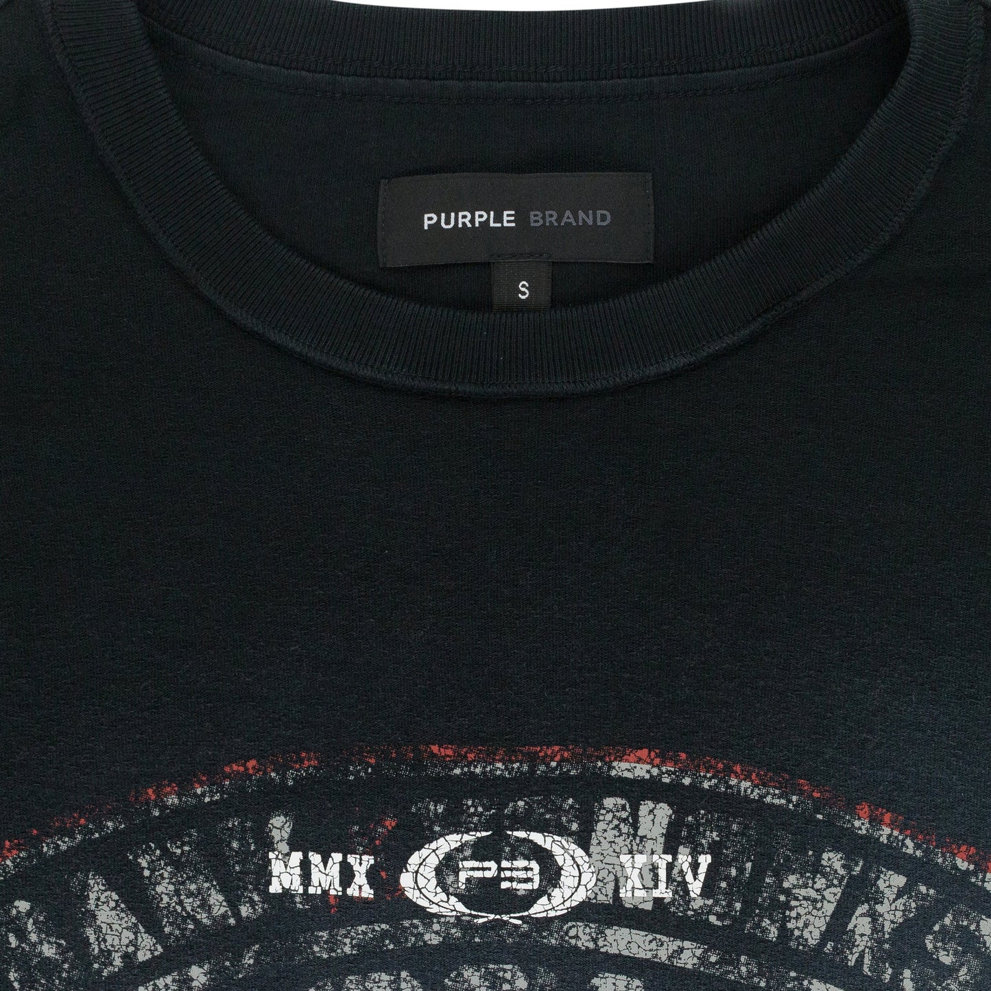 BLACK TEXTURED INSIDE OUT TEE T-SHIRT