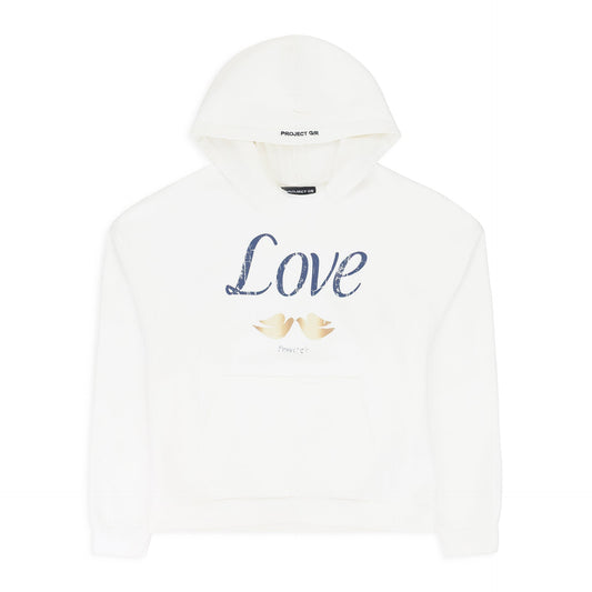WHITE LOVE PARODY HOODIE
