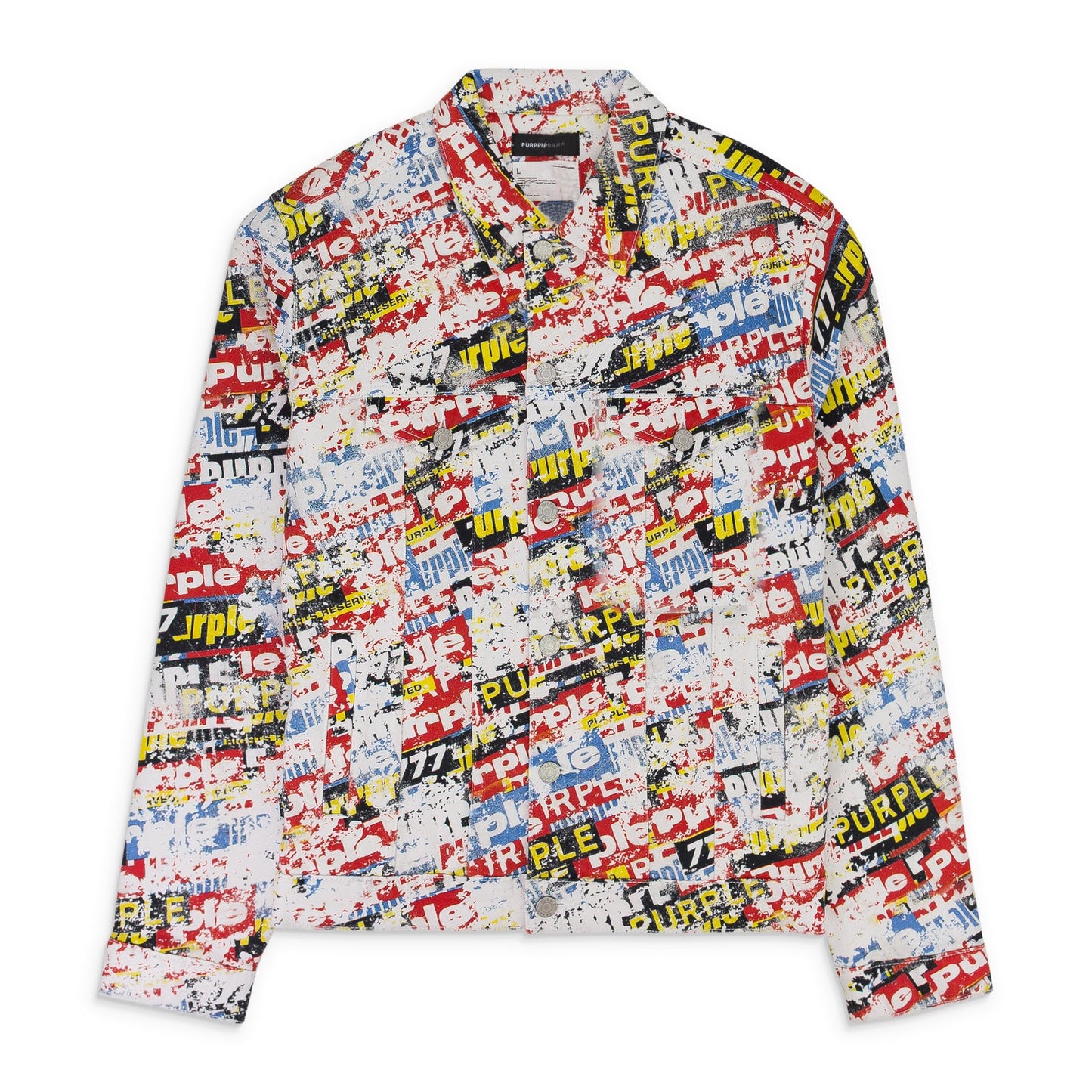 STICKERS TRUCKER AOP DENIM JACKETS