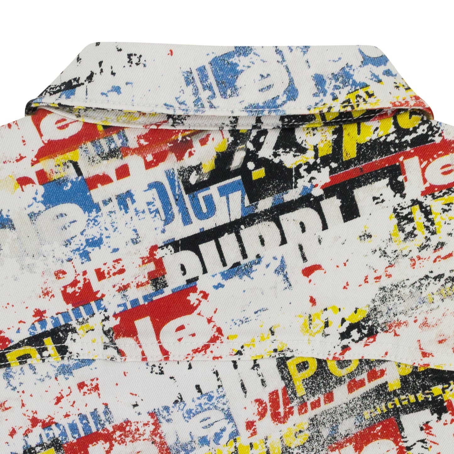 STICKERS TRUCKER AOP DENIM JACKETS