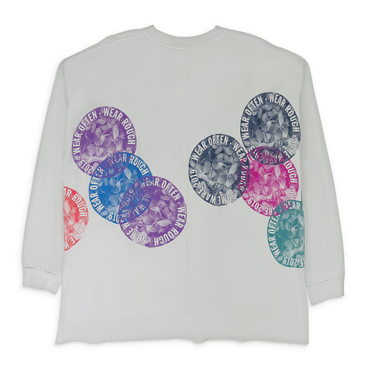 GREY NEW FLOWER CIRCLE BODY LONG SLEEVE T-SHIRT