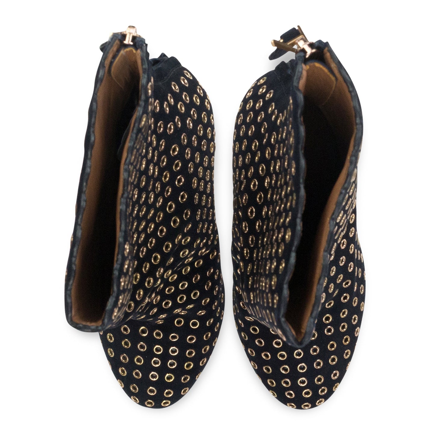 INDIGO METAL STUDS HEELS