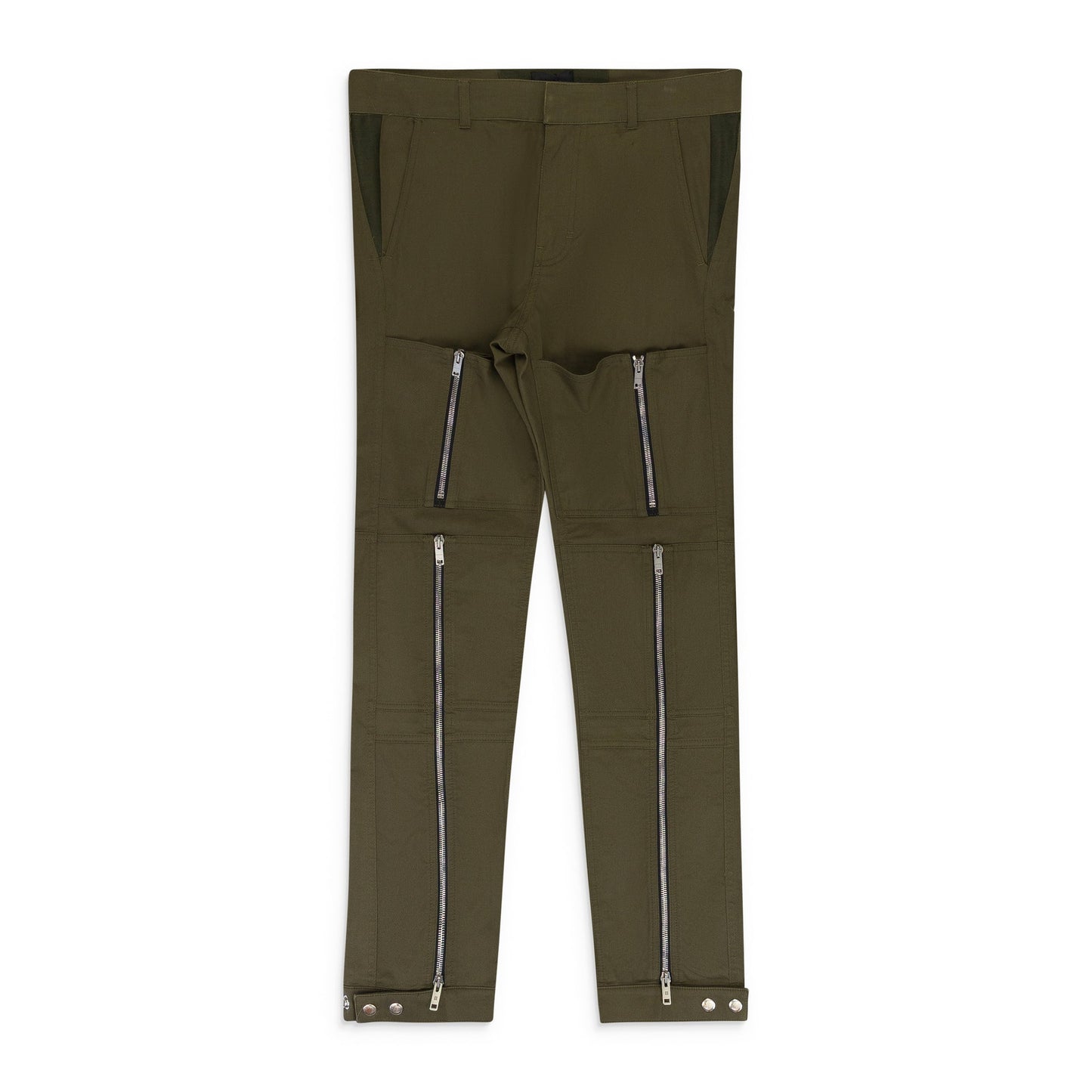 GREEN ZIPPER SKINNY JEANS