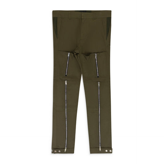 GREEN ZIPPER SKINNY JEANS
