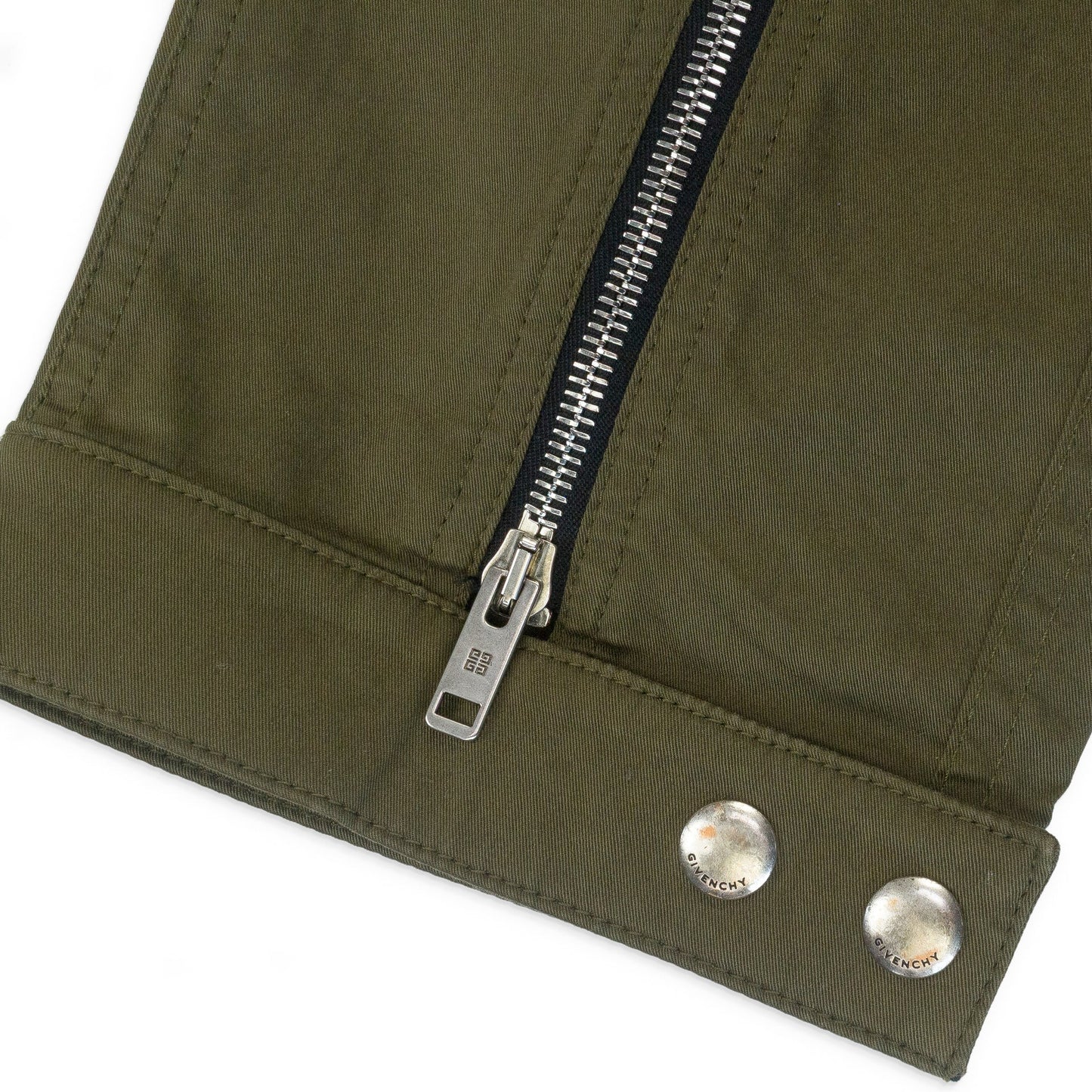 GREEN ZIPPER SKINNY JEANS