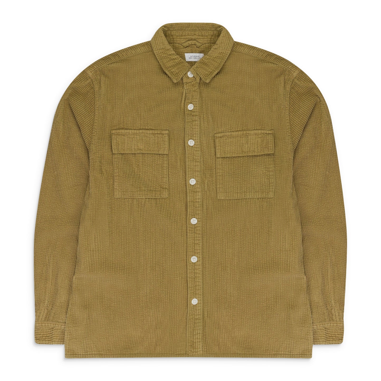 KHAKI MAGNUS HEAVY CORD LONG SLEEVE BUTTON-DOWN SHIRT