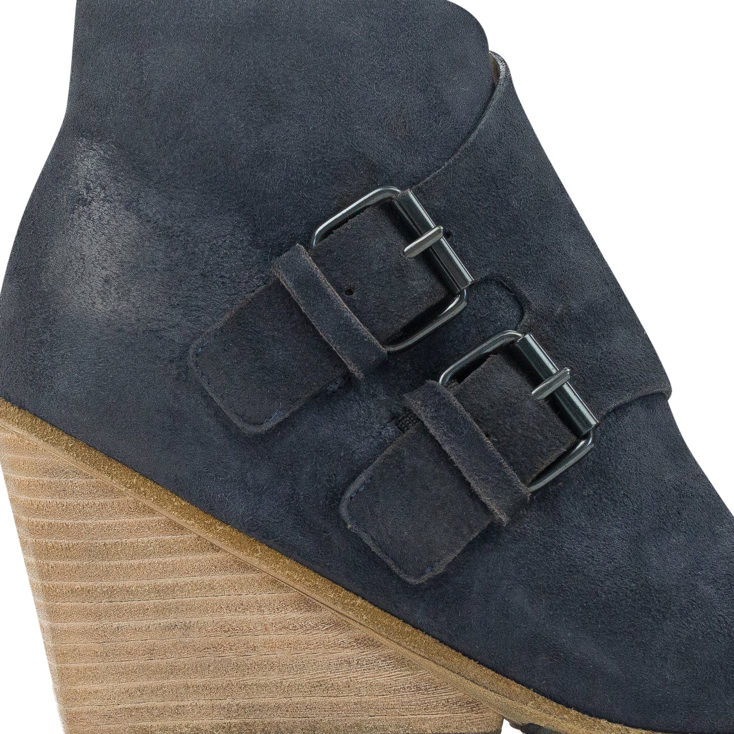 BLUE DISTRESSED CALF SKIN LEATHER BOOTS