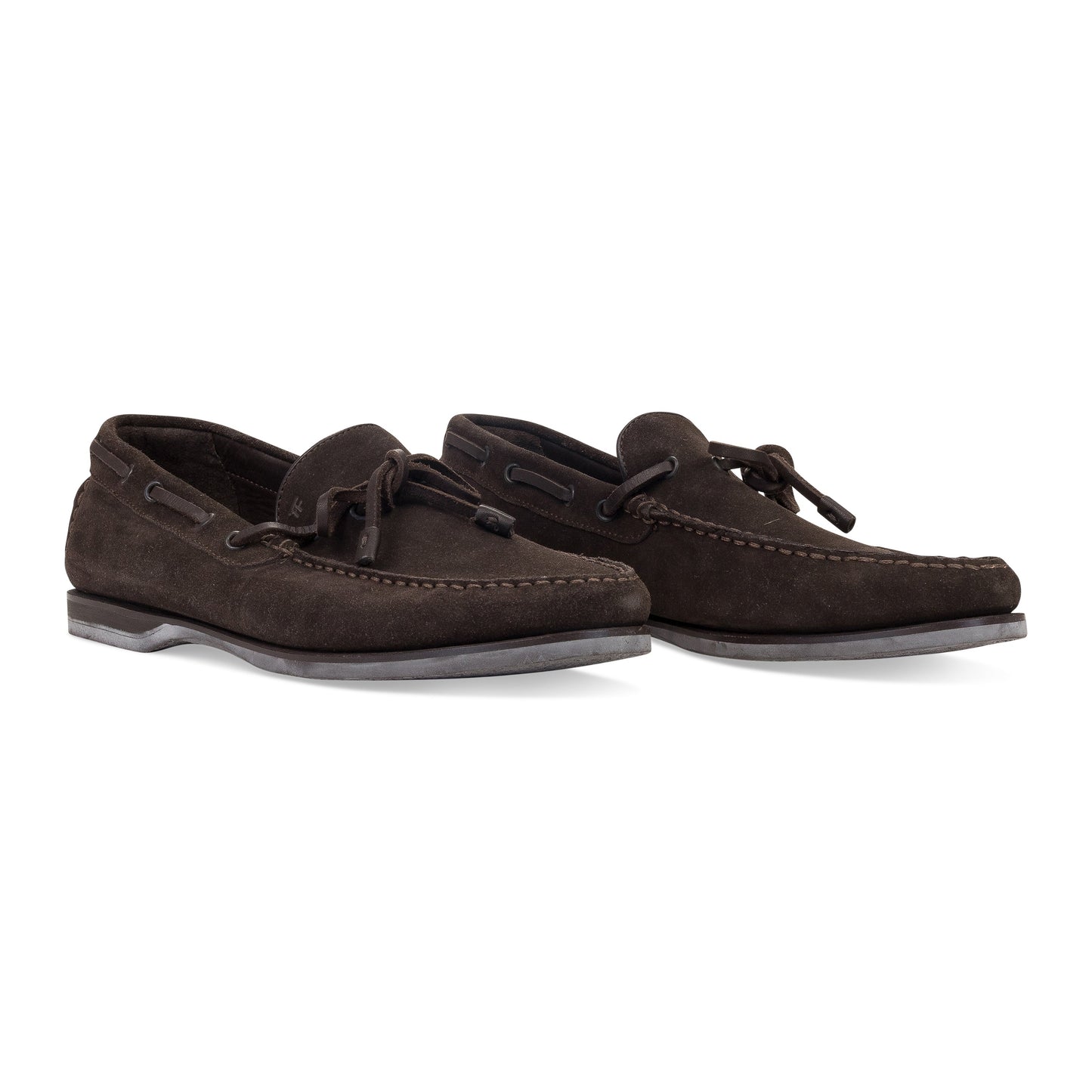 BROWN TIE FRONT LOAFERS