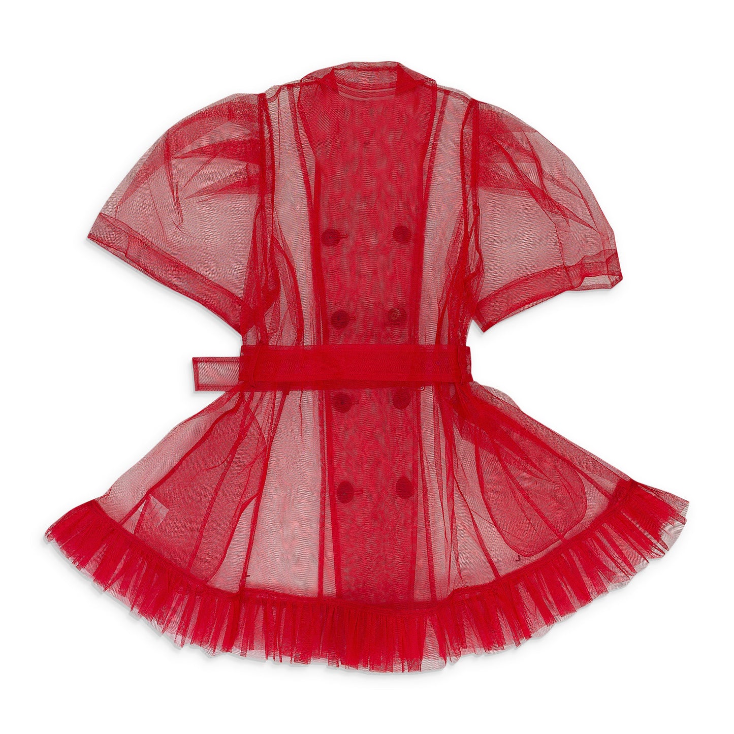 RED TULLE LITTLE TRENCH COAT