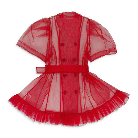 RED TULLE LITTLE TRENCH COAT