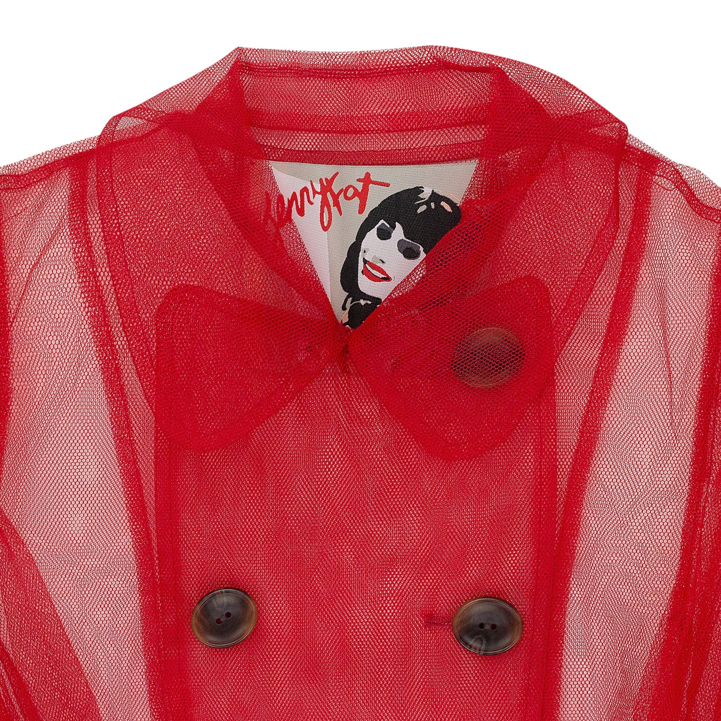 RED TULLE LITTLE TRENCH COAT