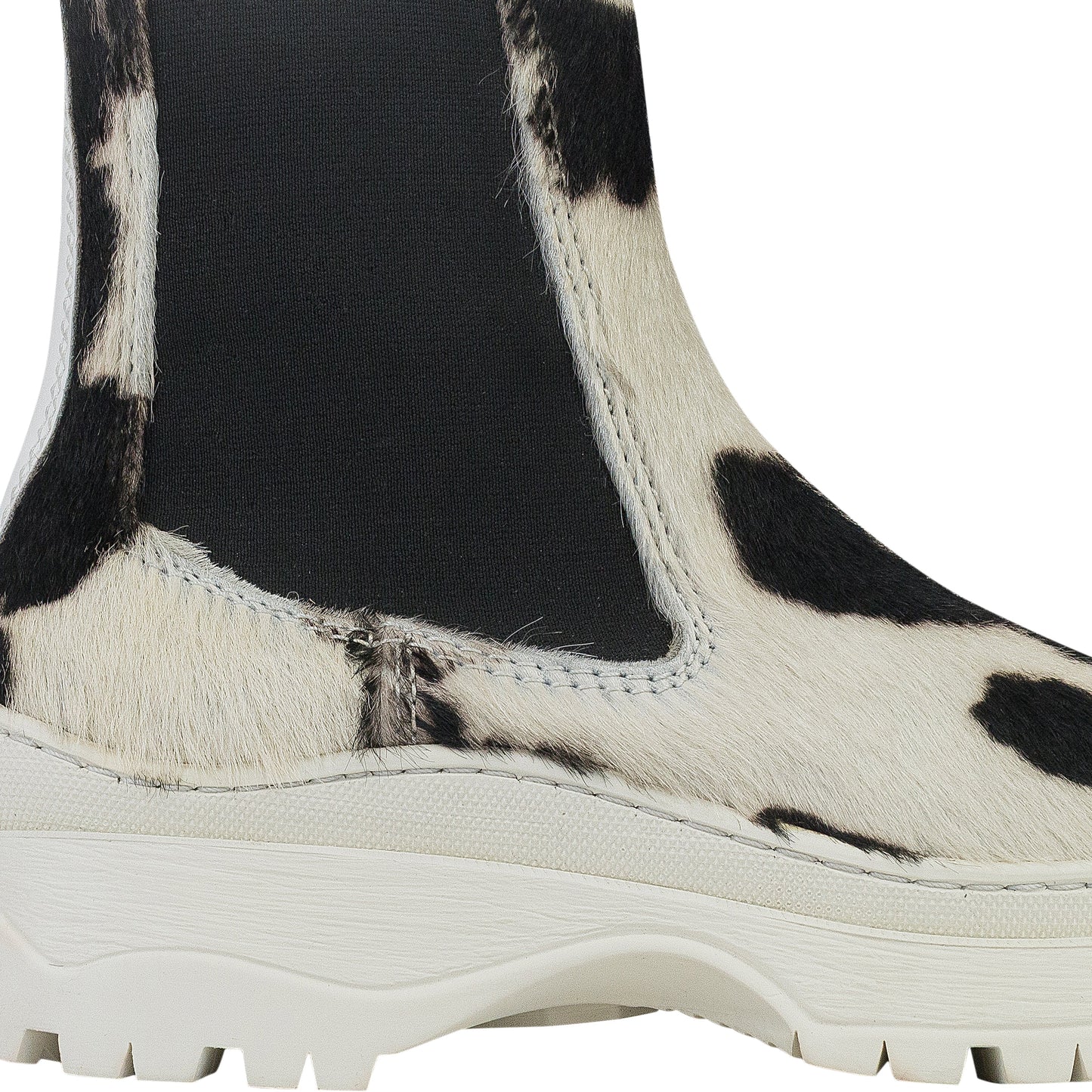WHITE COWPRINT NICO ANKLE BOOTS