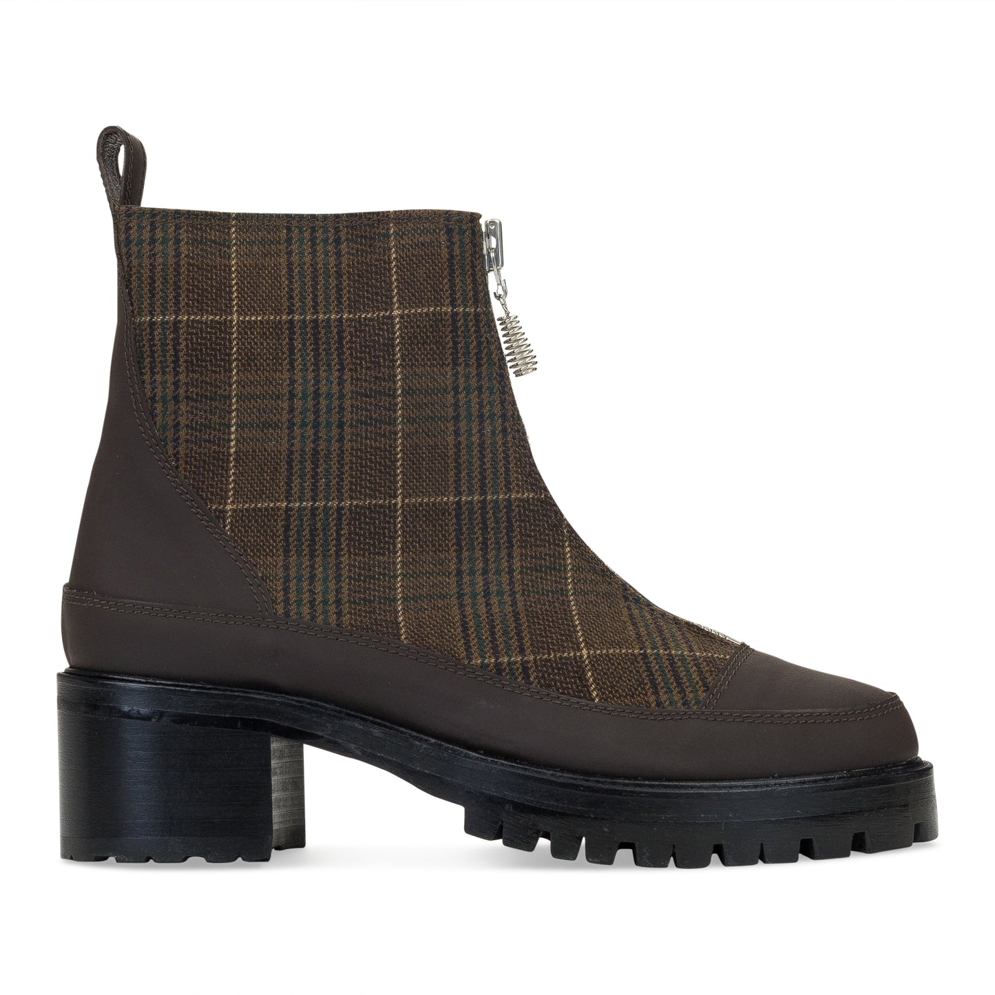 BROWN EXCLUSIVE PLAID CHRIS ANKLE BOOTS