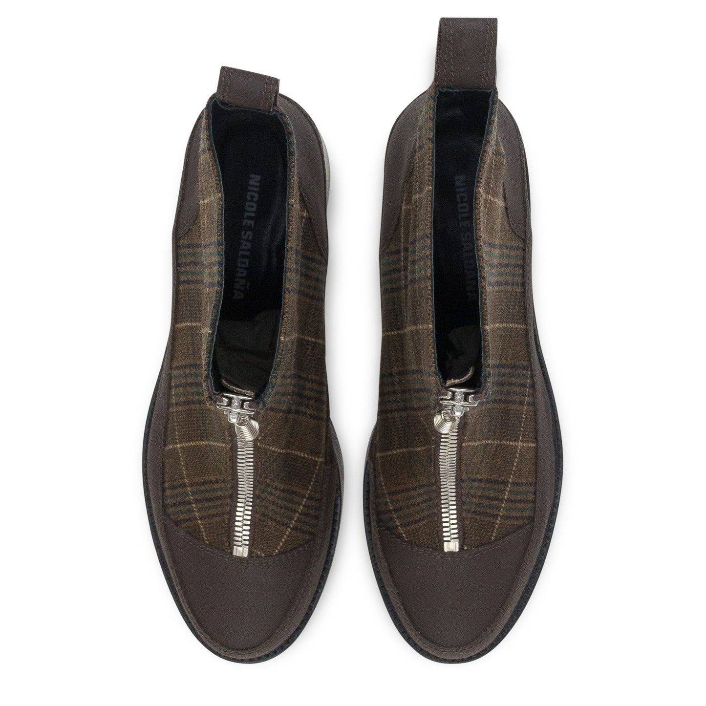 BROWN EXCLUSIVE PLAID CHRIS ANKLE BOOTS