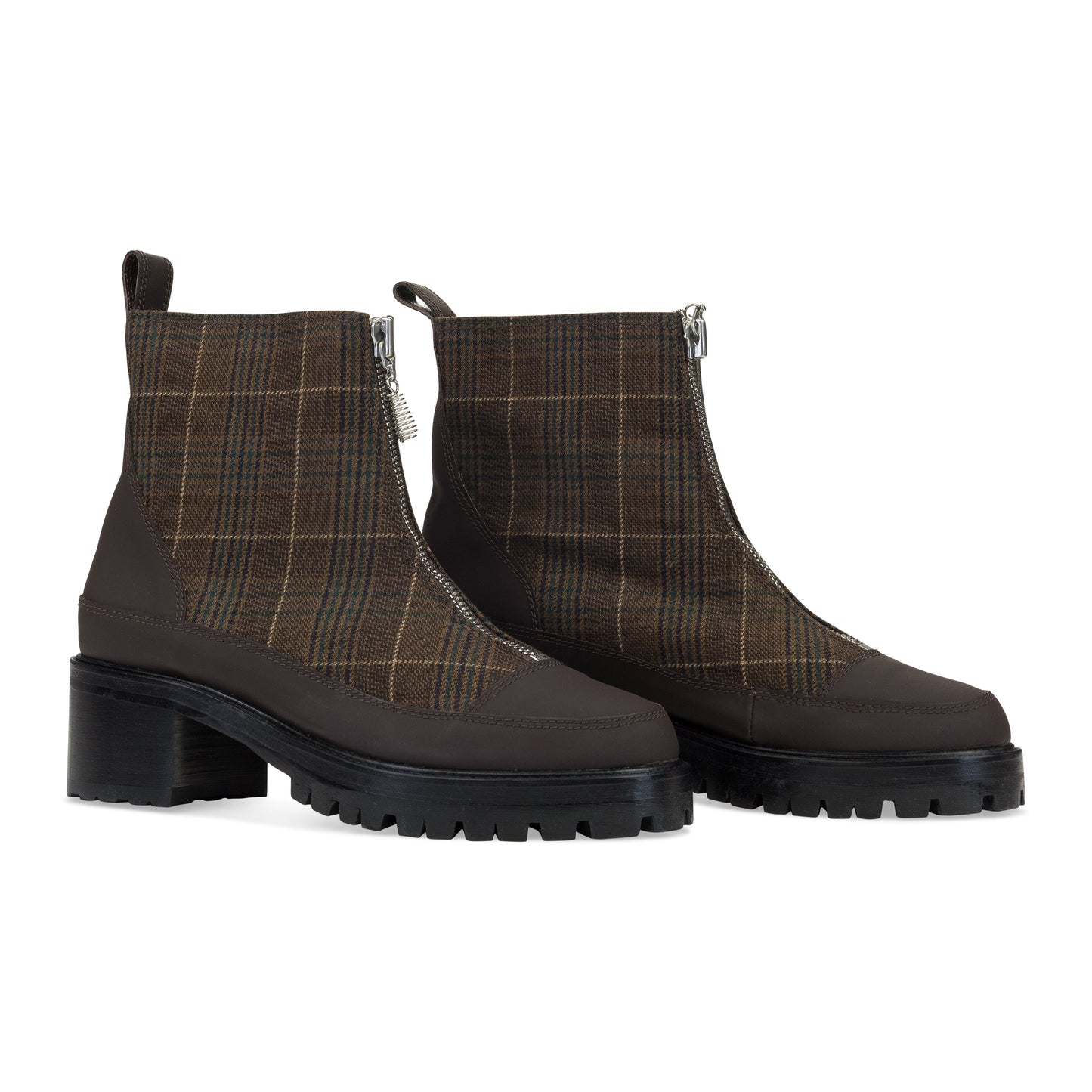 BROWN EXCLUSIVE PLAID CHRIS ANKLE BOOTS