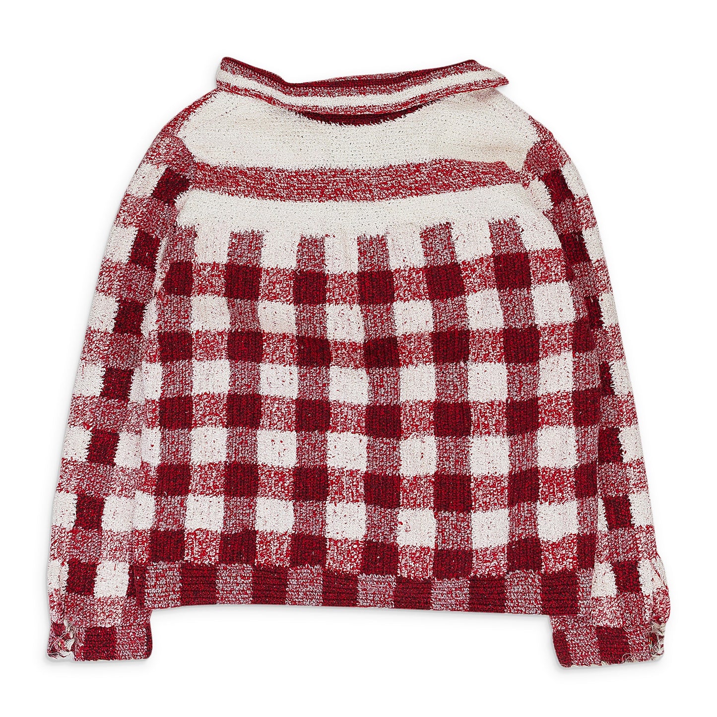 RED/WHITE WIM HAND CROCHET BLAZER
