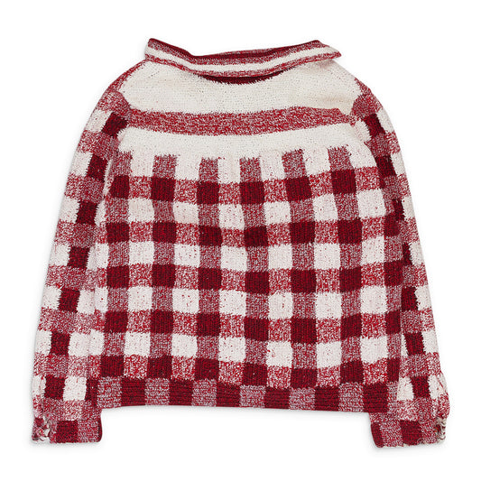 RED/WHITE WIM HAND CROCHET BLAZER