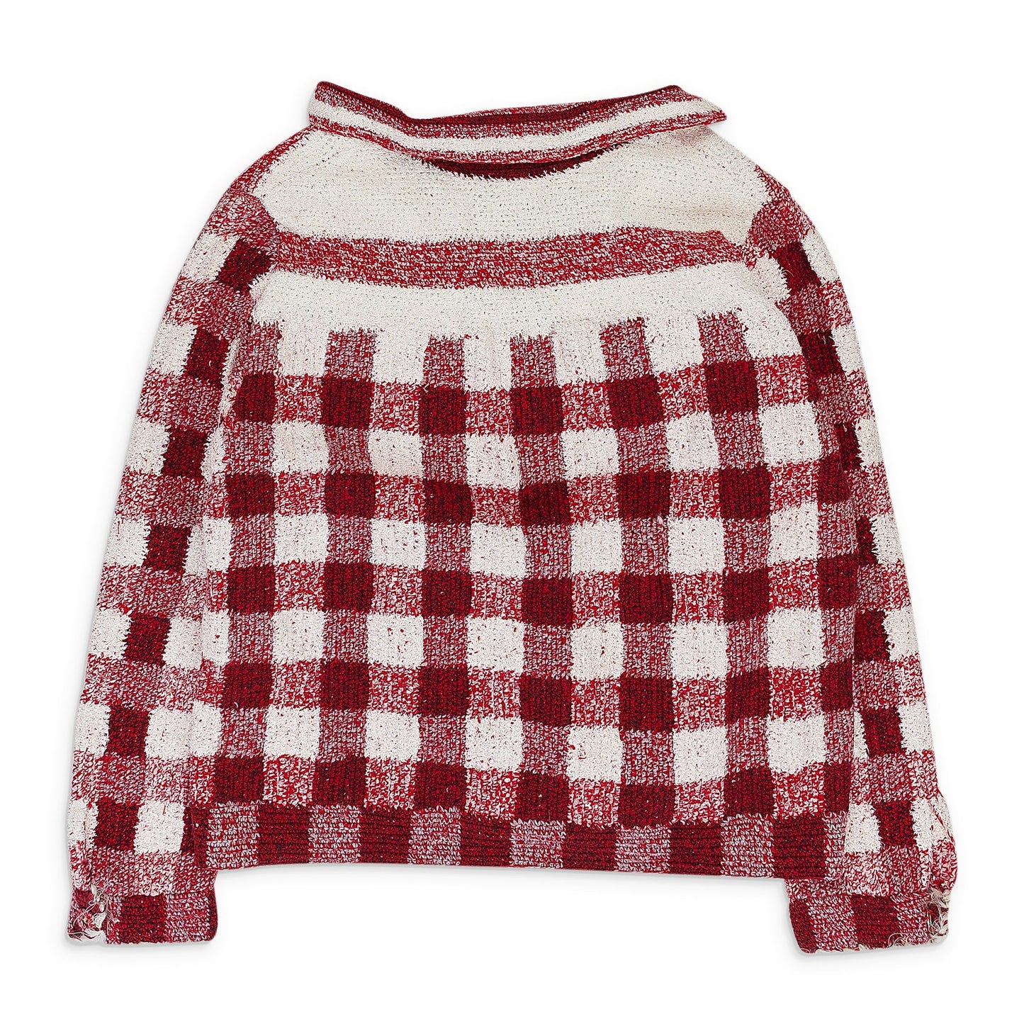RED/WHITE WIM HAND CROCHET BLAZER