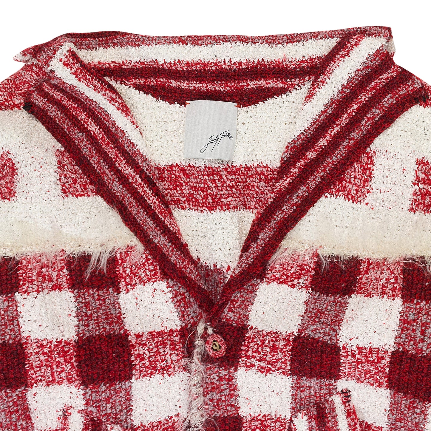RED/WHITE WIM HAND CROCHET BLAZER