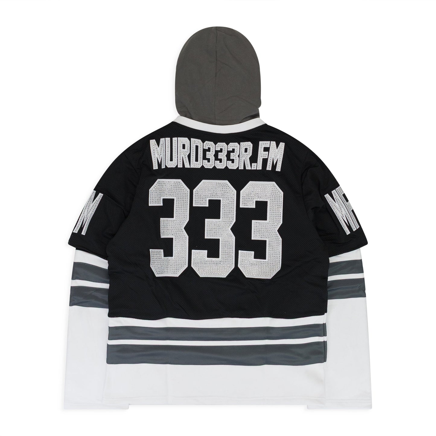 MURD333R.FM  BLACK/WHITE LA LC333 HOODIE