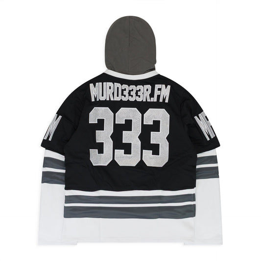 MURD333R.FM  BLACK/WHITE LA LC333 HOODIE