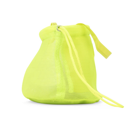YELLOW MINI DRAWSTRING BUCKET BAG